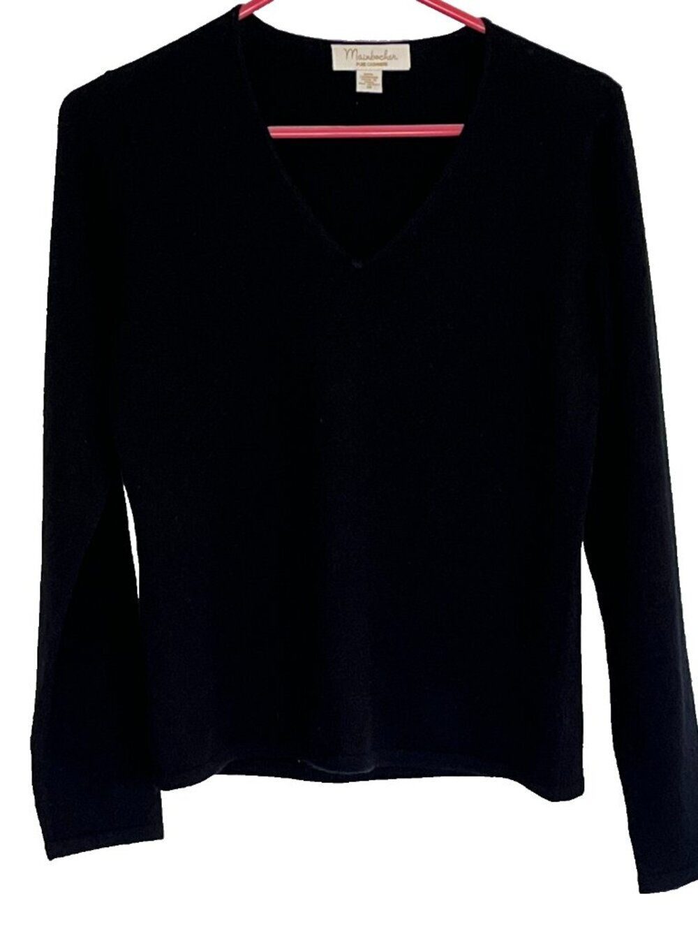 Mainbocher Pure Cashmere Sweater sz M V-Neck Quiet Luxury Old Money Minimalist